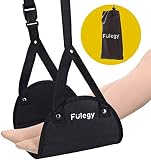 Airplane Footrest - Portable Travel Accessories to Relax Your Feet, Under Desk Footrest Adjustable Height Foot Hammock (Black)