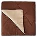 Amazon Basics Comforter Blanket Full/Queen, Reversible Lightweight Microfiber All Season Blanket, Chocolate/Khaki