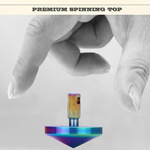 Precision Colorful Spinning Top with Keychain, 2019 Unique Christmas Stockings Gift for Teens & Kids, Men&Women, Stainless Inception Tops, Pocket Gadget Gyro Toy, Spin Forever up to 7:48,EDC