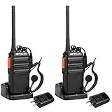 Retevis H-777S Walkie-Talkies Rechargeable Long Range Scan VOX 16 Channels UHF 2-Way Radio with Earpieces Headsets Skiing Snowboard (2 Pack)