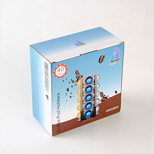 Coffee Pod Holder Stand Revolving Capsules Rack Set for Nespresso Vertuoline Capsules (New 4 Boxes)