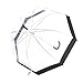 Rainbrace Transparent Bubble Umbrella Auto Open, Fashion Dome Shape with Color Trim (Black)