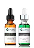 Vitamin C+E Serum + Phyto + Botanical Gel Advanced Formula +. Prevent / Lighten & Hydrate - 2 Combo Pack - 1 fl oz / 30 ml each.