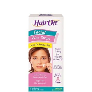 Amazon Com Cca Industries Hair Off Facial Instant Wax Strips 18