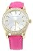 Gino Milano Women's Gold Leather Band Watch & Matching Tri-Fold Wallet Set - Pink