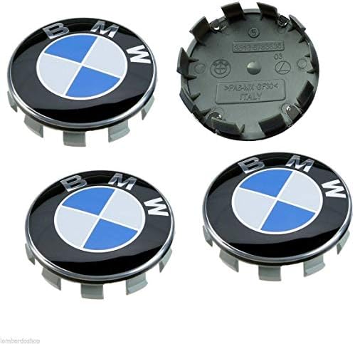 4 Pcs Emblem 68mm Blue White Logo Wheel Badge Centre Hub Caps Dust Covers Series 1 3 4 5 6 7 8 X1 X3 X4 X5 X6 Z3 Z4 36136783536 36131095361 36136768640 E36 E38 E39 E46 E53 E60 E61 E63 E64 E65 for BMW