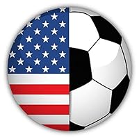 JJH Inc Magnet USA Flag Soccer Ball Flexible Vinyl Magnet Waterproof Car Magnetic Bumper Sticker 5"