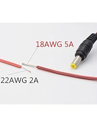 DC Power Pigtail Cable Conexión 24 Pack 18 AWG 12 V 5 A Male & Female Conectores para vigilancia de la seguridad Home cámara adaptador de alimentación y conexión de alimentación iluminación de fiesta