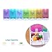 Weekly Pill Organizer 7 Day Am Pm Pill Box Organizer Medicine Pill Containers Medication Organizer 2 Times a Day BPA Free Travel,Daily Rainbow Colored Pill Sorter.