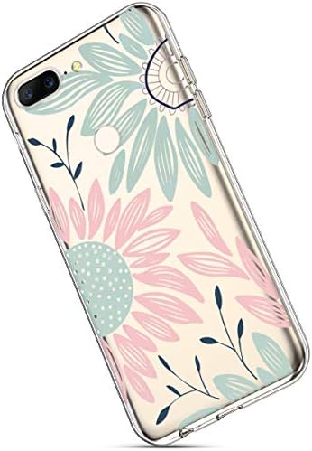 Ukayfe Case for OnePlus 5T, Transparent Flexible Silicone with Colour Pattern Design Ultra Thin Soft Crystal Clear TPU Rubbertective Case Cover for OnePlus 5T-flower