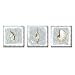 3Hdeko - Seashell Wall Decor for Bathroom Modern Coastal Wall Art Ocean Beach Theme Picture 3 Piece Conch Shell Painting Prints on Canvas, Ready to Hang (12x12inchx3pcs)