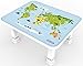 Baby Care Kids Folding Floor Table w/Adjustable Heights - for Play, Reading, and Snack Time and More (World Map)
