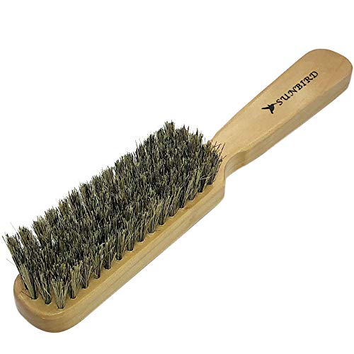 Sunbird Beard Brush (Soft brush),100% Pure Horse Hair And Wood,Men's Beard Grooming Tools And Beard Styling Care,Wood Color,3 Shape Sizes. (54A BRUSH)