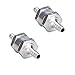 Excelvan 2 Packs 6MM/0.24Inch 1/4” Chrome Aluminium Fuel Non-return One Way Check Valve Oil Petrol Diesel Marine Water