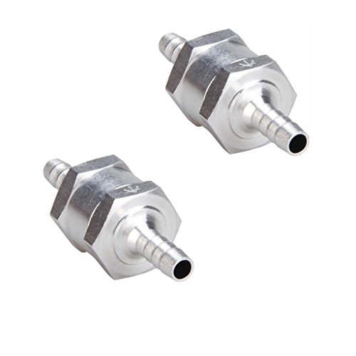Excelvan 2 Packs 6MM/0.24Inch 1/4” Chrome Aluminium Fuel Non-return One Way Check Valve Oil Petrol Diesel Marine Water - Thumbnail 3