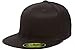 Original Blank Flexfit Flatbill Premium Fitted 210 Hat Cap Flex Fit Flat Bill Small/Medium - Black