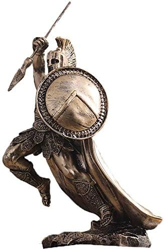 Gjxy Bronze Terminer Retro Heros Sculptures Decor Guerrier Grec De Statues Sparte Lance Et Bouclier Le Roi Leonidas Spartan Collectible Figurines 1 Amazon Fr Cuisine Maison