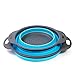 hullr Folding Colander, Strainer Set, 2, 8, (2 Quart) and (3 Quart) Blue and Gray