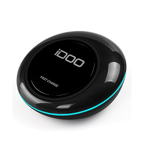 iDOO Qi Fast Wireless Charger Pad with LED Light for Galaxy S7 and All Qi Enabled Phones [Fast Adaptor NOT Included]