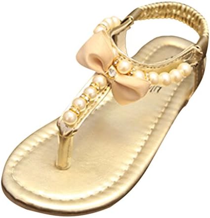 GETUBACK Kids Toddlers Girl's Princess Sandals with Peals Gold 12 M US Little Kid