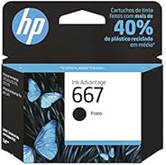 Cartucho HP 667 Preto Original (3YM79AB) Para HP Deskjet 2376, 2776, 6476, 5076, 5276