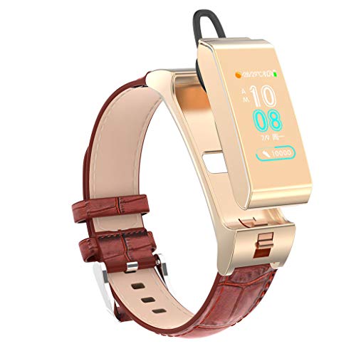 Ketuan Smart Watch Fitness Tracker Blood Pressure Heart Rate Monitor Sports Bracelet for Andriod Phone,Calories,Distance,Message,We Chat,Facebook (Gold)