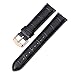 iStrap Leather Watch band Alligator Grain Calfskin Replacement Strap Stainless Steel Buckle Bracelet for Men Women-18mm 19mm 20mm 21mm 22mm 24mm-Black Brown