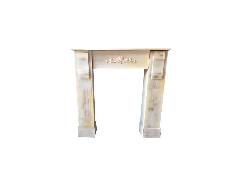 Mobili Rebecca® Marco Chimenea Decorativa Madera Gris Estilo Antiguo Pasillo Dormitorio Decoracion
