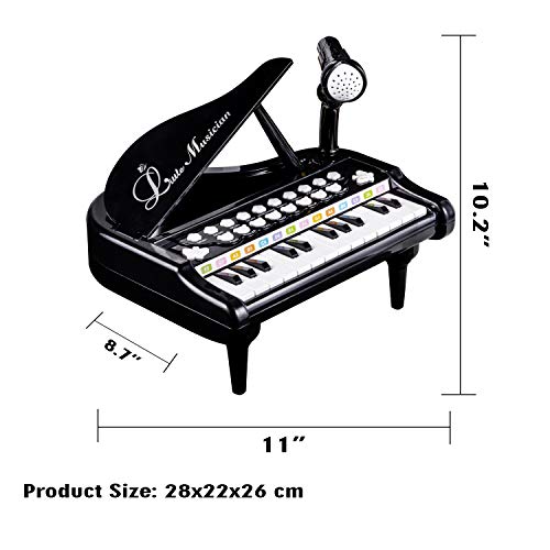 Toy Piano for Kids - Birthday Gift for 2 3 4 5 Year Old - Educational Piano Musical Instrument Toys - Black Keyboard for Child with Built-in Microphone 24 Keys - Thumbnail 5