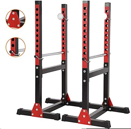 Squat rack Bench Press Men's fitness barbell rack Multifunctional shelf Adjustable bracket Home indoor gym Strength training stand Only sell shelves Squat rack ( Color : Red , Size : 4660.5116cm )