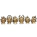 BRABUD 6pcs Resin Statue Laughing Buddha Statue Lucky Happy Buddha Figurines Feng Shui Decoration (2.5'' Gold)