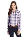 Wrangler Women's Western Fashion Shirts, Purple Plaid, Medium