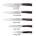 DEIK Kitchen Knife Set 6-Piece Stainless Steel with Wood Handle, Rotatable Block Set for Recipe and Laptop