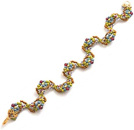 Beaded Art Bracelet with Rhodolite Garnets in 14K Gold Filled, Artisan Crafted One of a Kind