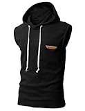 H2H Mens Fashion Slim Fit Sleeveless Hoodies with Pocket With Various Colors