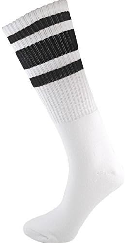 Socco Knee High White/Black Socks (Size: 5 - 9) - Single Pair by Socco