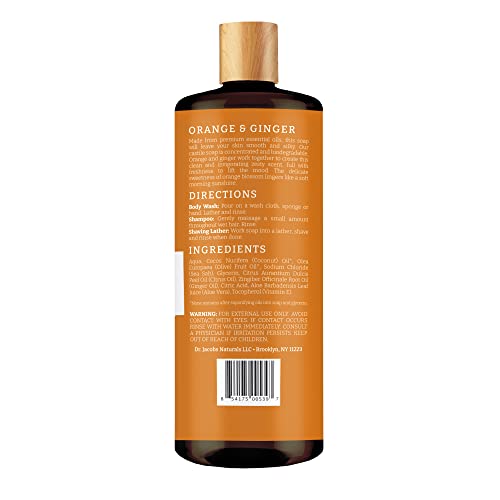 Dr Jacobs Naturals AllNatural Castile Orange + Ginger Body Wash with