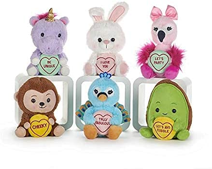 Posh Paws 6 assorted characters Love Hearts Plush Toy, Multi, Suitable from birth