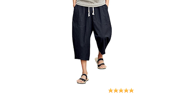 Unisex Harem Capri Pants Lounge Cotton 