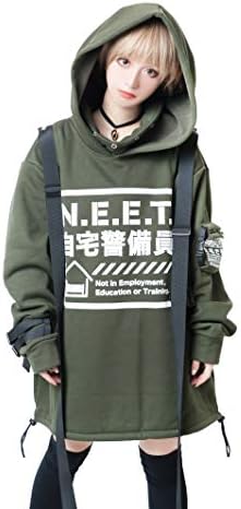 Jillpunkオリジナルパンクkera アニメお宅二次コン 機動警察neet自宅警備隊ミリタリー戦術ストラップゆったりパーカー メンズ おしゃれ大きいサイズ男女兼用ファッション秋葉系カッコいい V系 レディー 店舗