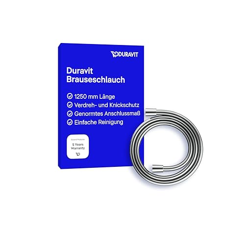 Duravit Universal Shower Hose, Shower Hose 1,25 m with Anti-Twist Protection, Kink Protection, Chrome