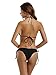 zeraca Women's Tie Side Bottom Triangle Bikini Swimsuits (XS2, Black)