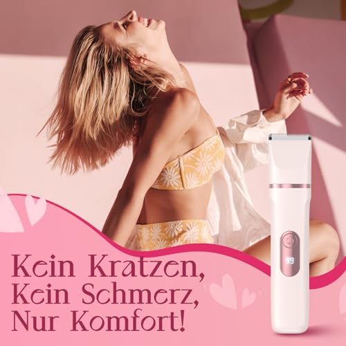 Women's Razor, 3-in-1 Intimate Shaver for Women, for Body & Bikini Zone Trimmer, Facial Hair Remover for Women, Women's Shaver Electric IPX7, USB Charging Station, Trimmer Women's Intimate Area, Pink