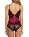 Avidlove Women Nightwear Sexy Strap Lingerie Stretch Chemise Babydoll Dark Red Large