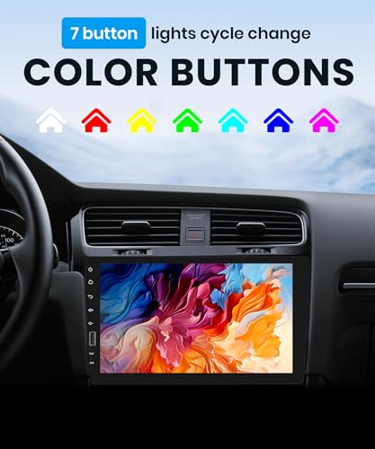 Wireless Carplay Car Radio 1 Din with You-Tube Android Auto, 9 Inch Touch Screen Car Radio with Mirror Link Bluetooth FM/Am/RDS Radio USB/EQ/AUX Steering Wheel Control Rear Camera