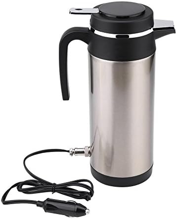 Qiilu 1200ml Car Electric Kettle 12V Hot Water Bottle Stainless
