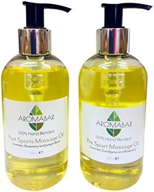 Aromabar Sports Massage Oil Twin Pack (2 x 250ml) - Eucalyptus Scented - Unisex - Women's Sports Enthusiasts
