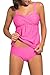 HOTAPEI Summer Swimsuit Women Two Piece Rosy X-Large