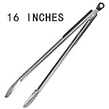 Fantastic Zone Kitchen Tongs, 16 Inch Stainless Steel Barbecue Grilling Tongs, BBQ Tongs, Joint-Lock