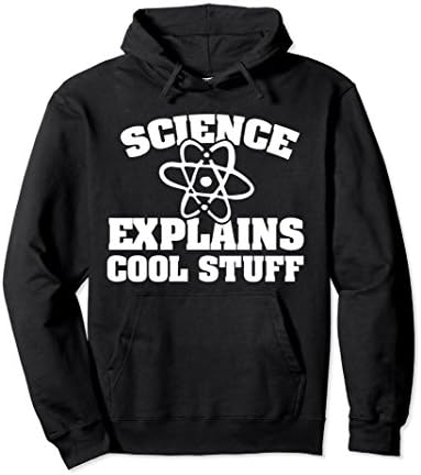 Unisex Science explains cool stuff pullover hoodie science teachers XL: Black